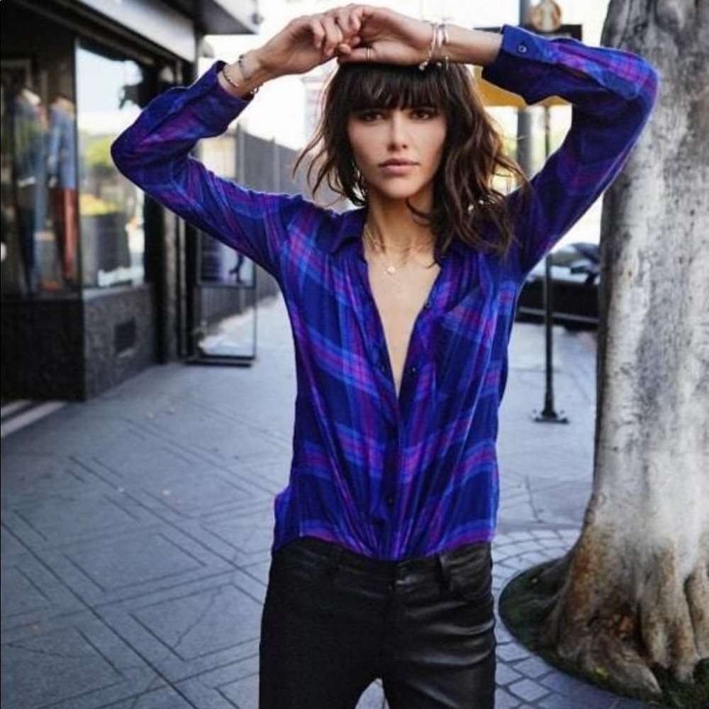 RAILS Hunter Plaid Button Down Navy Ultraviolet XS